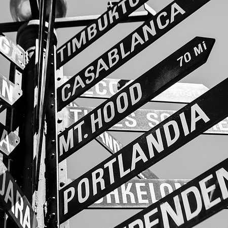 PORTLANDIA SIGN B&W